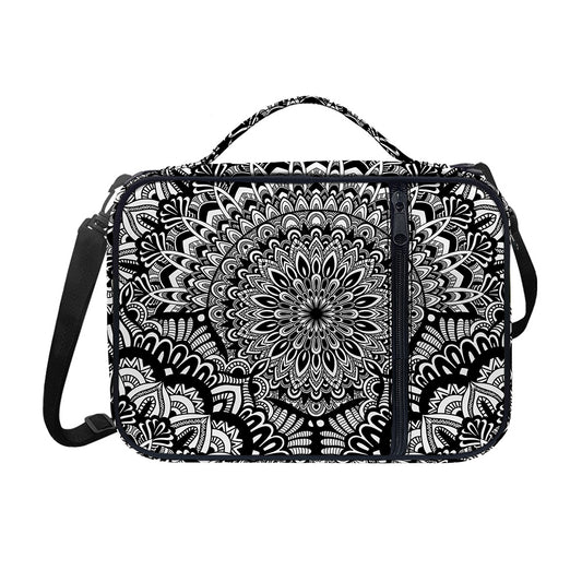White And Black Mandala Print Shoulder Strap Bible Bag