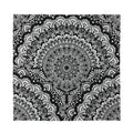 White And Black Mandala Print Silk Bandana