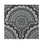 White And Black Mandala Print Silk Bandana