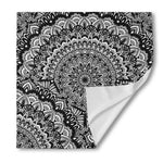 White And Black Mandala Print Silk Bandana