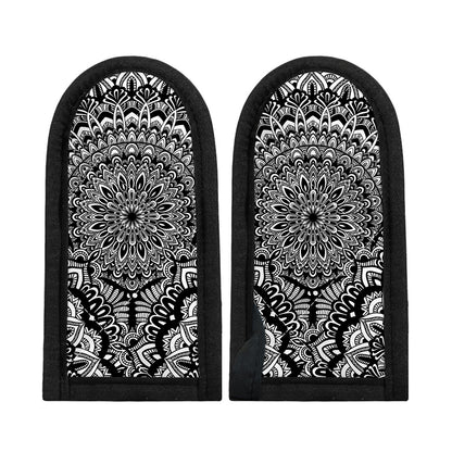 White And Black Mandala Print Skillet Handle Cover