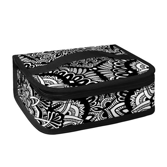 White And Black Mandala Print Small Lunch Bag