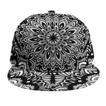 White And Black Mandala Print Snapback Cap