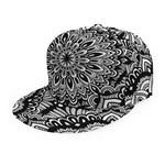 White And Black Mandala Print Snapback Cap