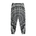 White And Black Mandala Print Sweatpants