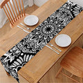 White And Black Mandala Print Table Runner