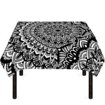 White And Black Mandala Print Tablecloth
