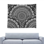 White And Black Mandala Print Tapestry