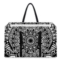 White And Black Mandala Print Utility Tote Bag