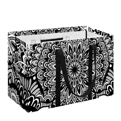 White And Black Mandala Print Utility Tote Bag
