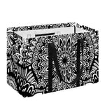 White And Black Mandala Print Utility Tote Bag
