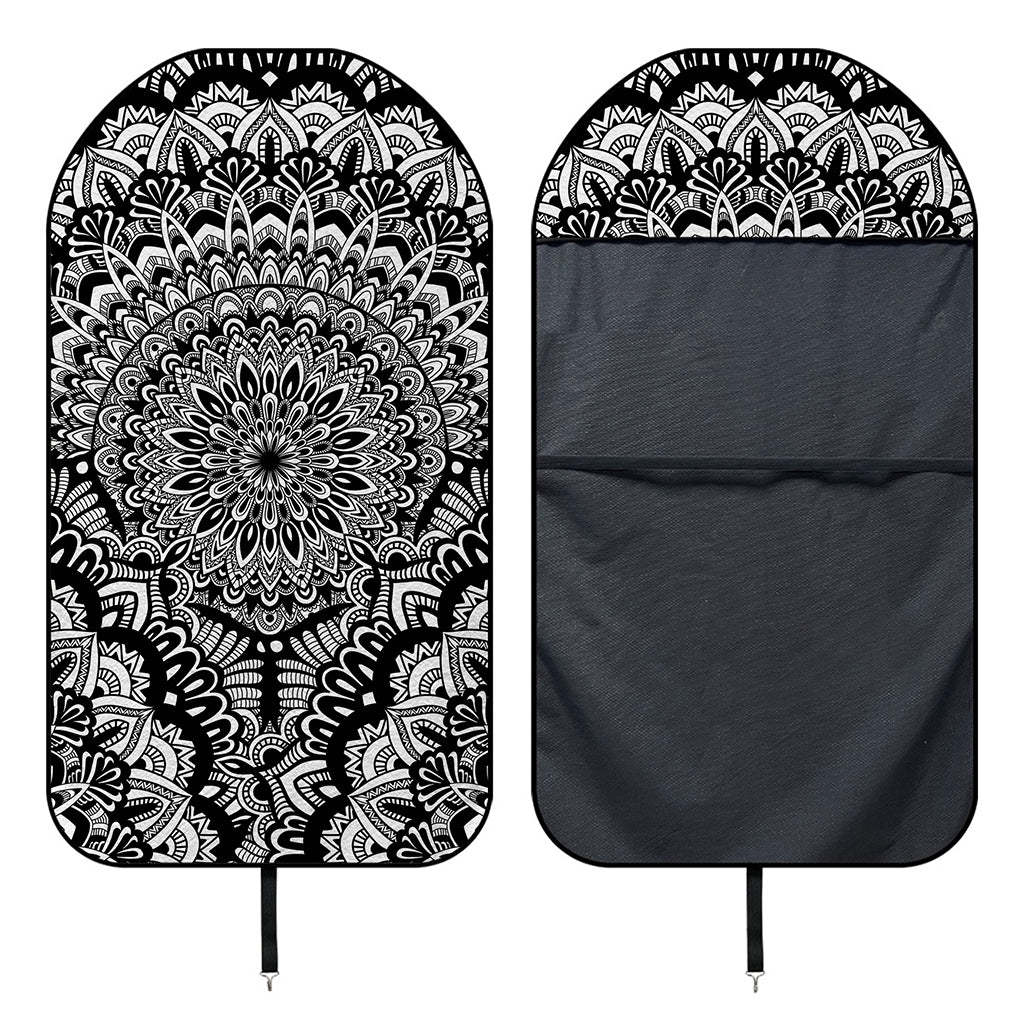 White And Black Mandala Print Waterproof Car Seat Cover