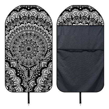 White And Black Mandala Print Waterproof Car Seat Cover