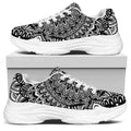 White And Black Mandala Print White Chunky Shoes