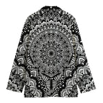 White And Black Mandala Print Women's Blazer