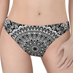 White And Black Mandala Print Women's Thong