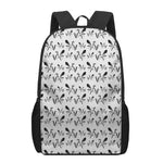 White And Black Mantis Pattern Print 17 Inch Backpack