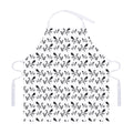 White And Black Mantis Pattern Print Adjustable Apron
