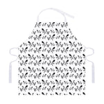 White And Black Mantis Pattern Print Adjustable Apron