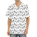 White And Black Mantis Pattern Print Aloha Shirt