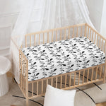 White And Black Mantis Pattern Print Baby Crib Sheet