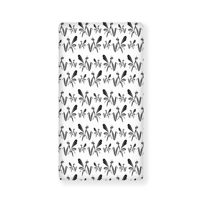 White And Black Mantis Pattern Print Baby Crib Sheet