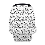 White And Black Mantis Pattern Print Baby Seat Cover