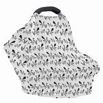 White And Black Mantis Pattern Print Baby Seat Cover