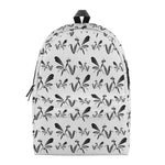 White And Black Mantis Pattern Print Backpack