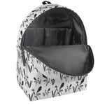 White And Black Mantis Pattern Print Backpack