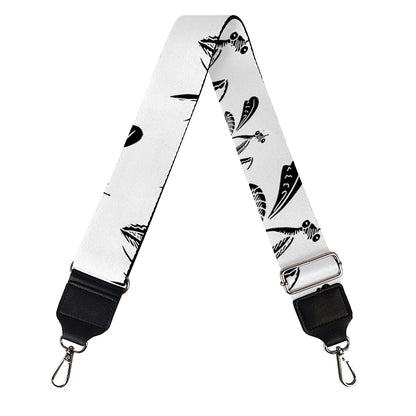 White And Black Mantis Pattern Print Bag Strap