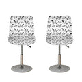 White And Black Mantis Pattern Print Bar Stool Covers