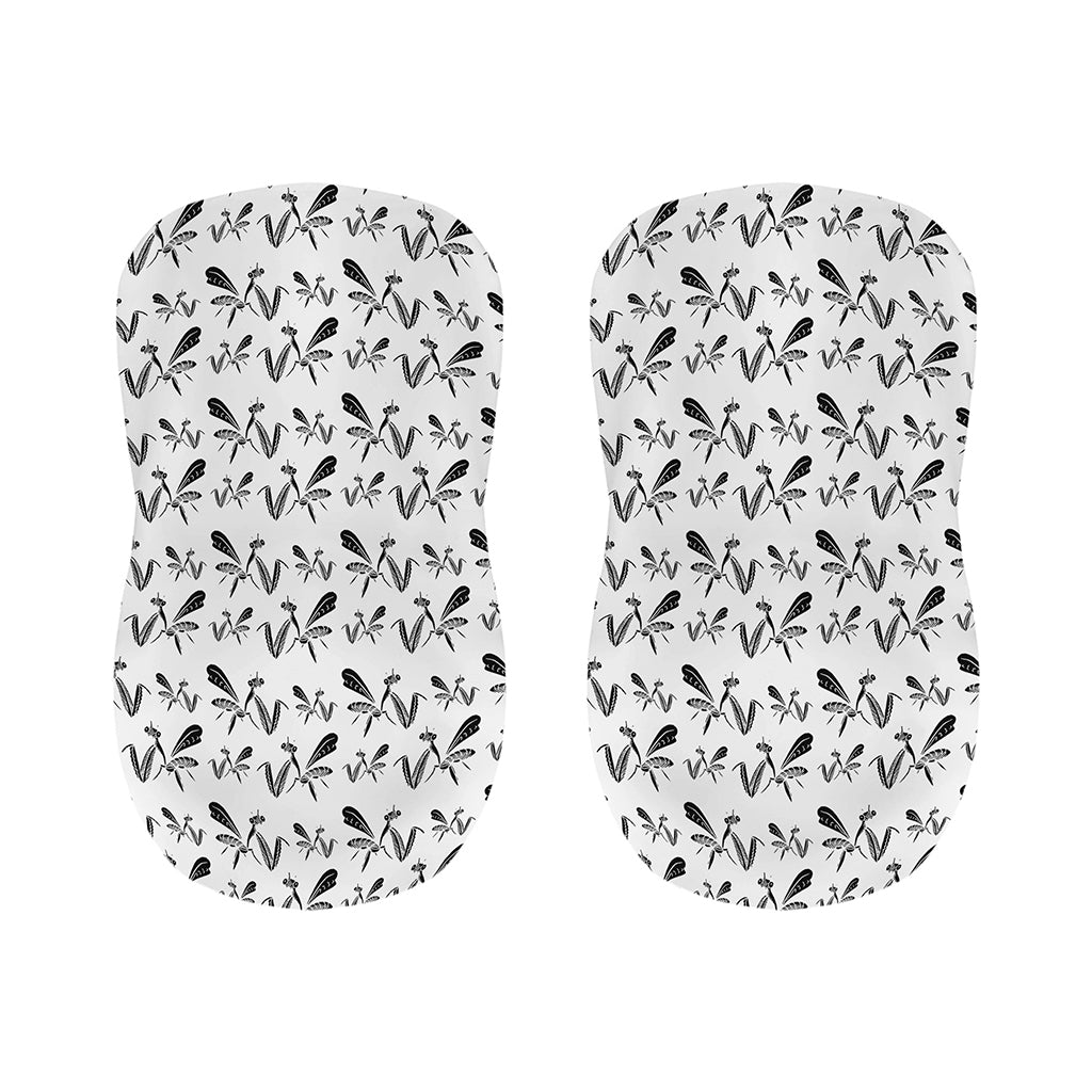 White And Black Mantis Pattern Print Bar Stool Covers