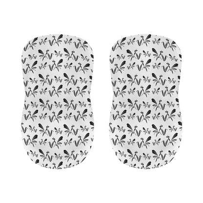 White And Black Mantis Pattern Print Bar Stool Covers