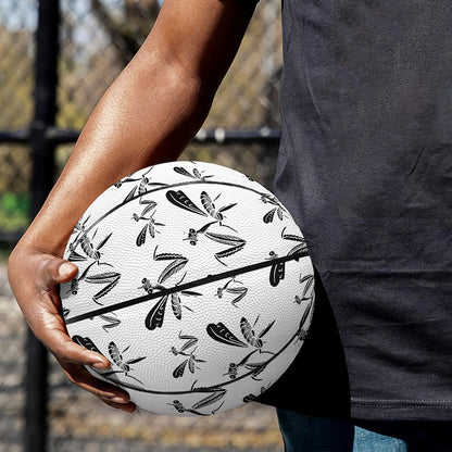 White And Black Mantis Pattern Print Basketball
