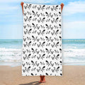 White And Black Mantis Pattern Print Beach Towel