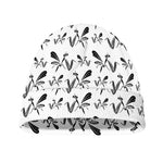 White And Black Mantis Pattern Print Beanie