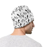 White And Black Mantis Pattern Print Beanie