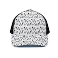 White And Black Mantis Pattern Print Black Mesh Trucker Hat