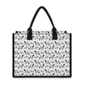 White And Black Mantis Pattern Print Canvas Tote Bag