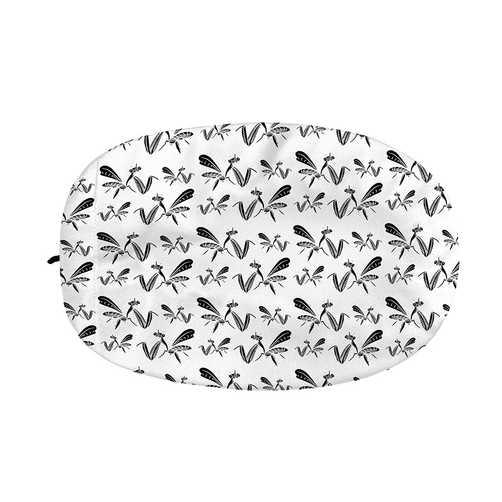 White And Black Mantis Pattern Print Car Side Mirror Covers