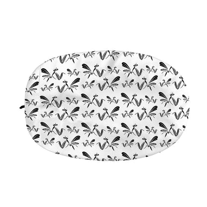 White And Black Mantis Pattern Print Car Side Mirror Covers