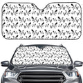 White And Black Mantis Pattern Print Car Windshield Sun Shade