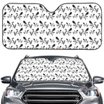 White And Black Mantis Pattern Print Car Windshield Sun Shade