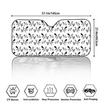 White And Black Mantis Pattern Print Car Windshield Sun Shade