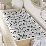 White And Black Mantis Pattern Print Changing Pad Cover