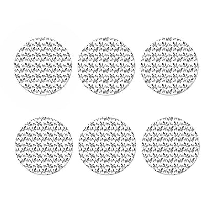 White And Black Mantis Pattern Print Coaster Set