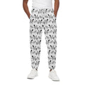 White And Black Mantis Pattern Print Cotton Sweatpants