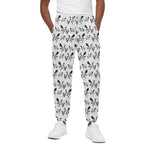 White And Black Mantis Pattern Print Cotton Pants
