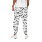 White And Black Mantis Pattern Print Cotton Pants